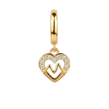 Beating Heart charm 6 mm forgyldt sølv , fra Christina Jewelry & Watches
